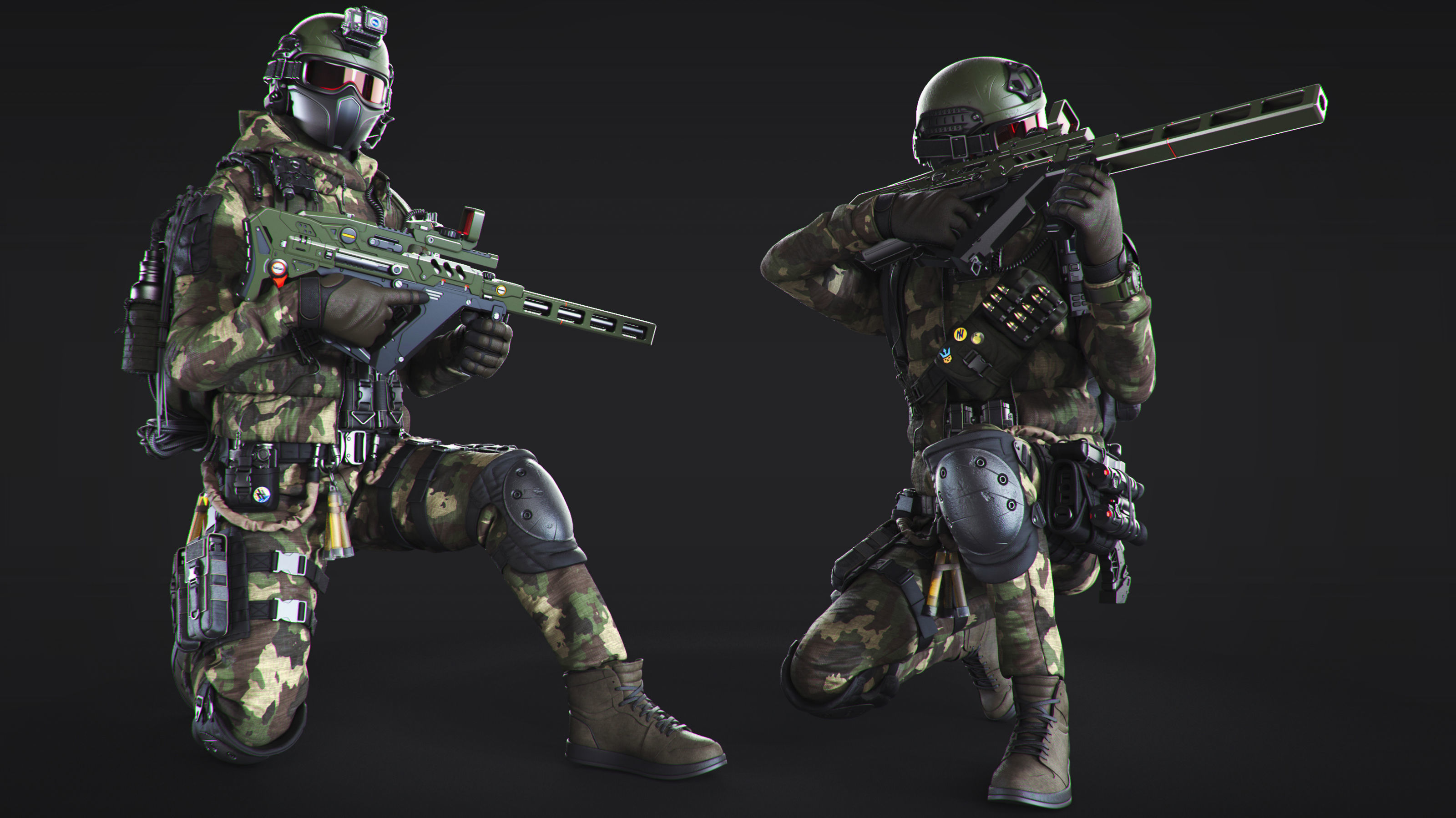 50 HQ Poses 3D models of soldiers 3D model_2