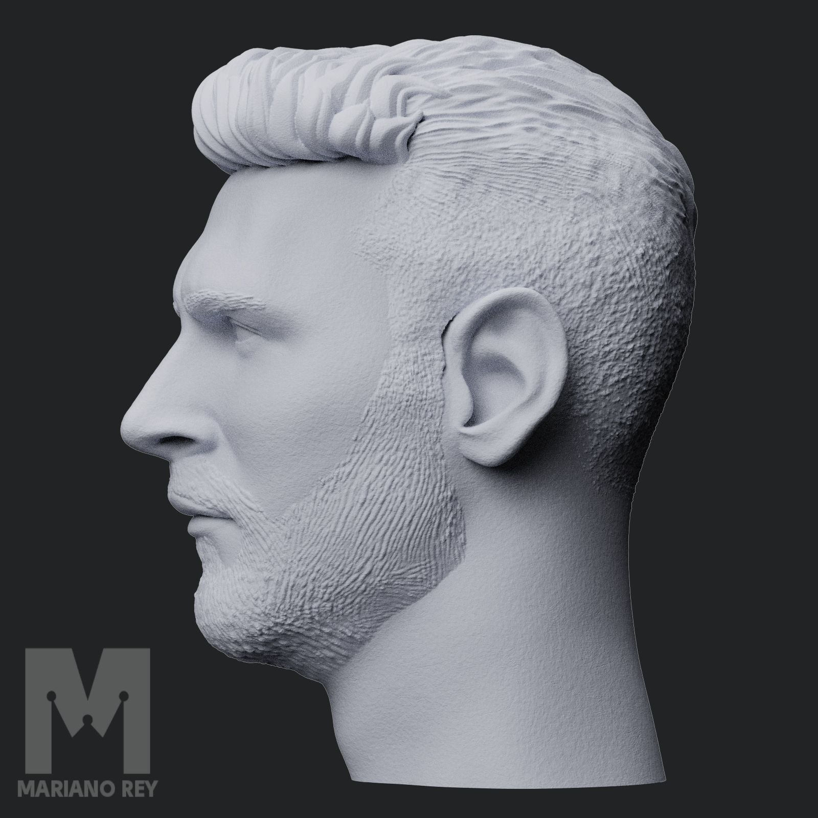 Lionel Messi World Champion Head 3D print model_2