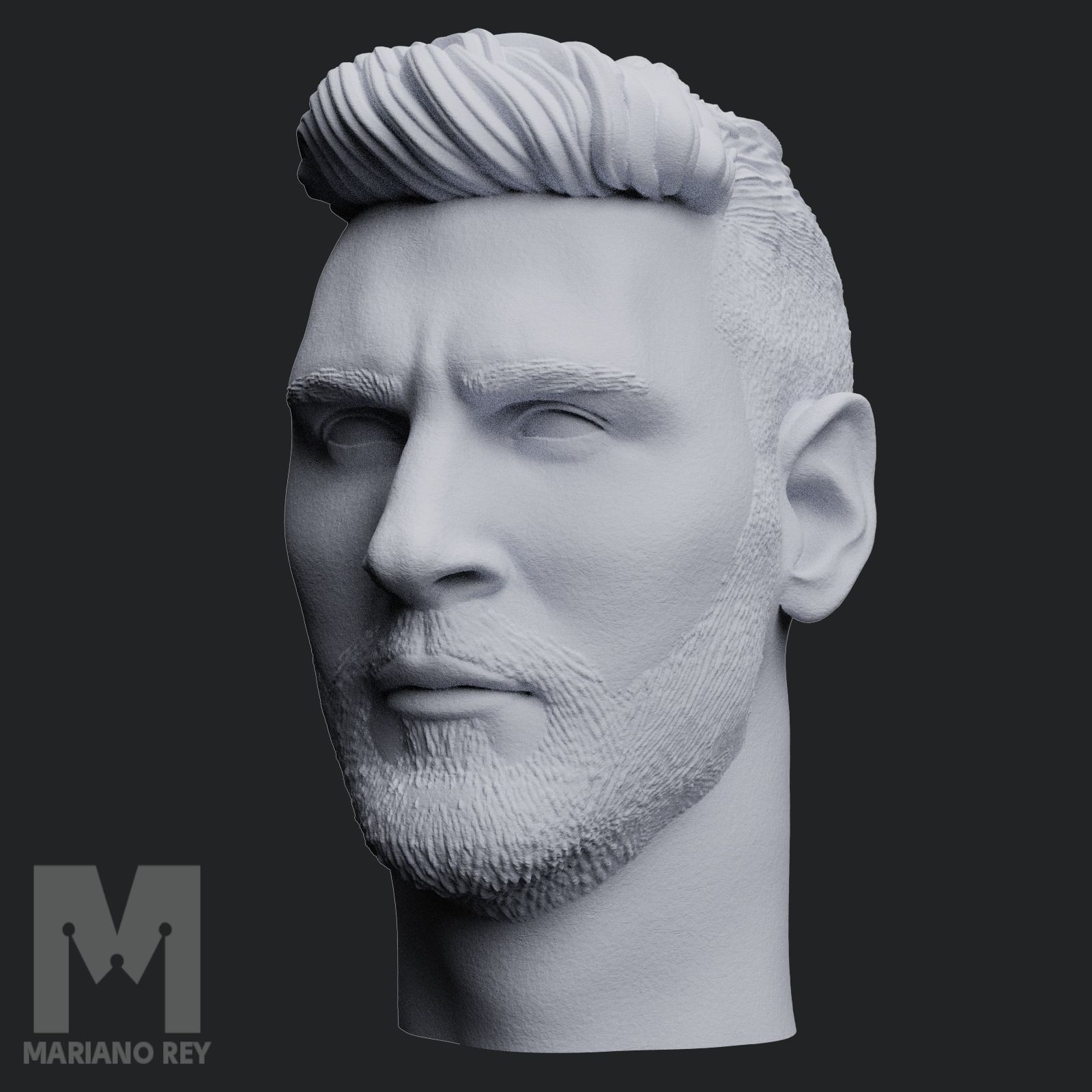 Lionel Messi World Champion Head 3D print model_3