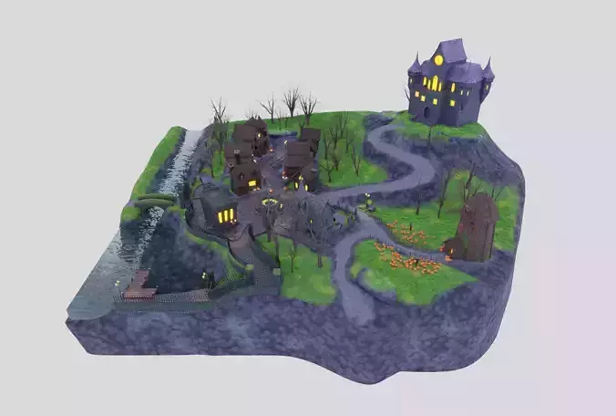 Halloween Town 3D model 3