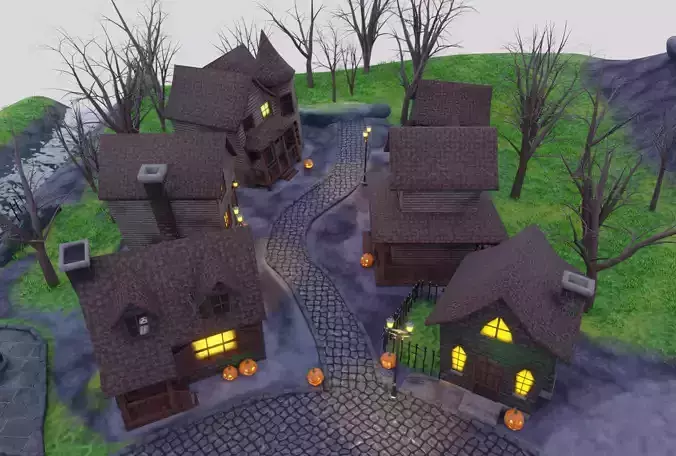Halloween Town 3D model 7