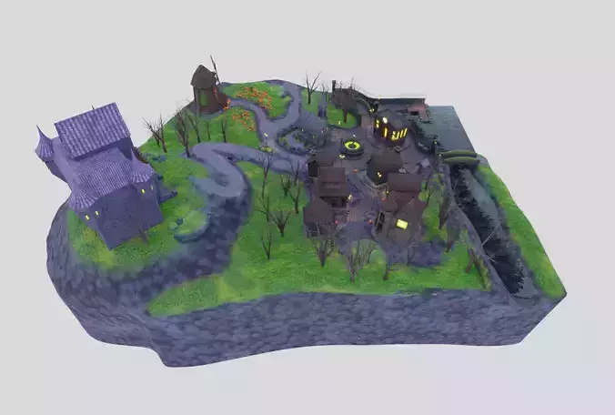 Halloween Town 3D model 4