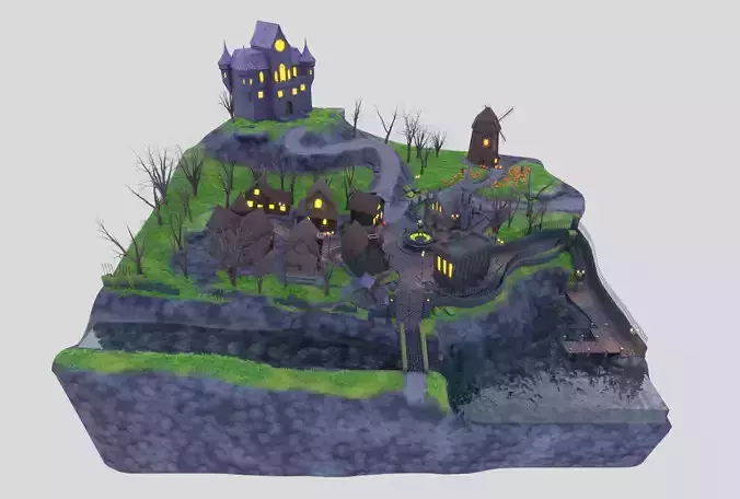 Halloween Town 3D model 2