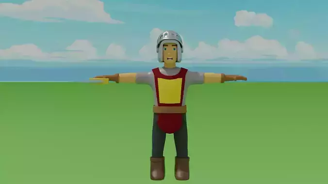 Knight stylized Low-poly 3D model
