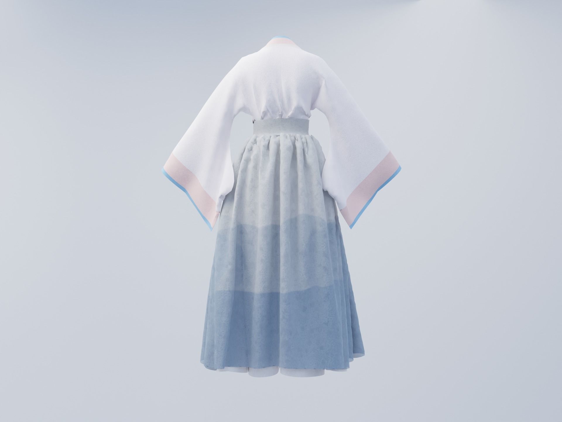 Hanfu Hanbok clothes 3D model 3D model_2