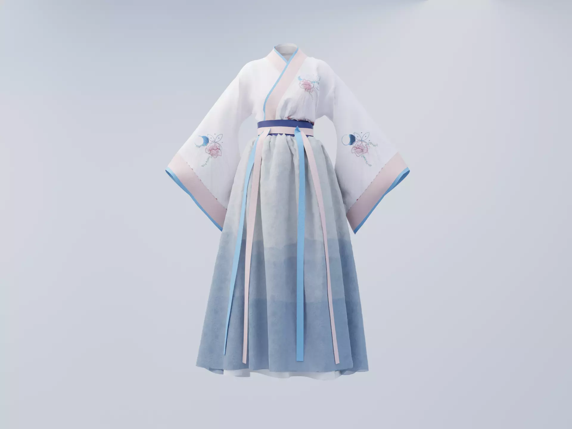 Hanfu Hanbok clothes 3D model 3D model_0