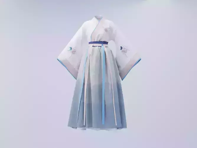 Hanfu Hanbok clothes 3D model 3D model