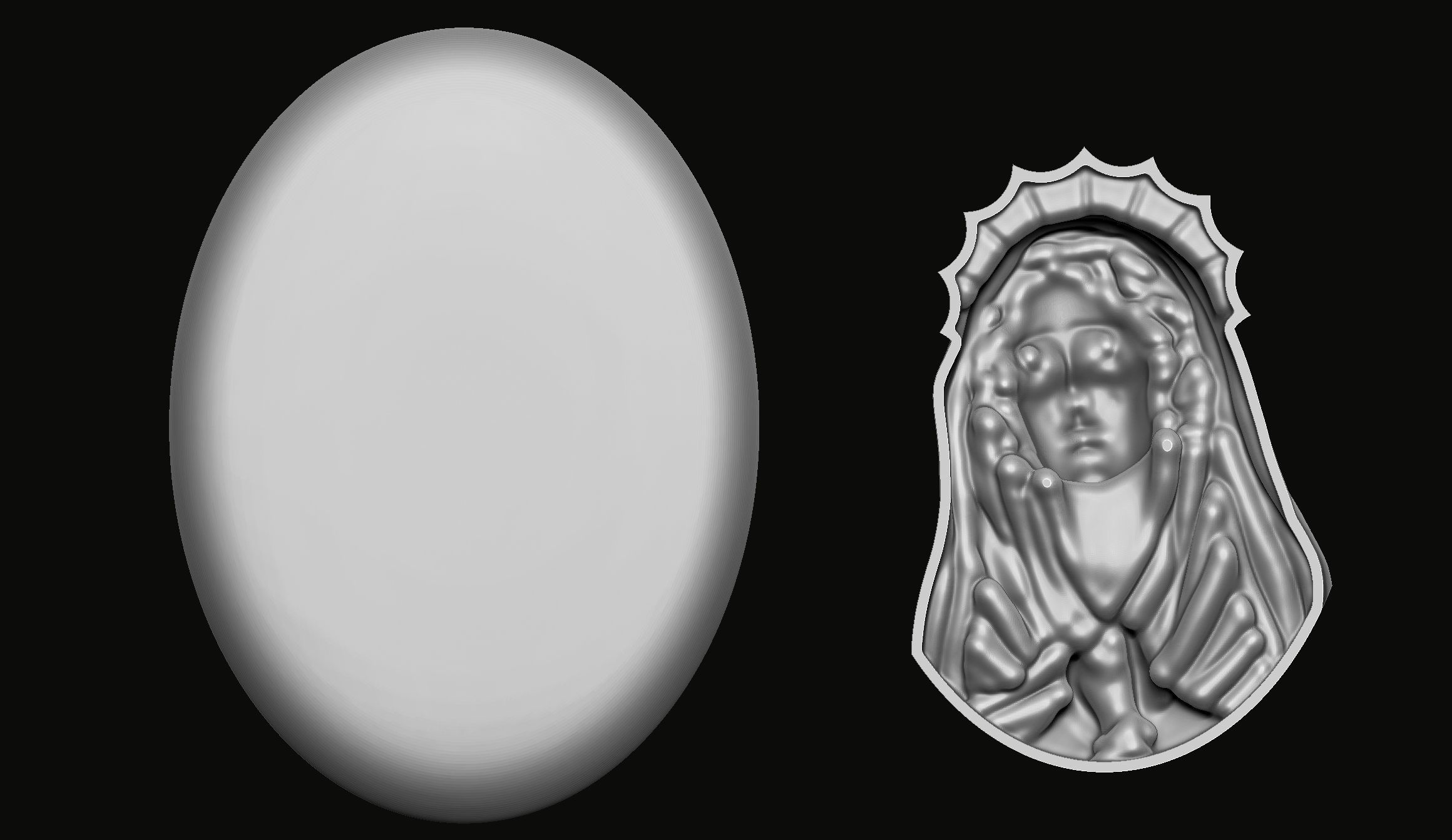Virgin Mary Pendant 3D print model_6