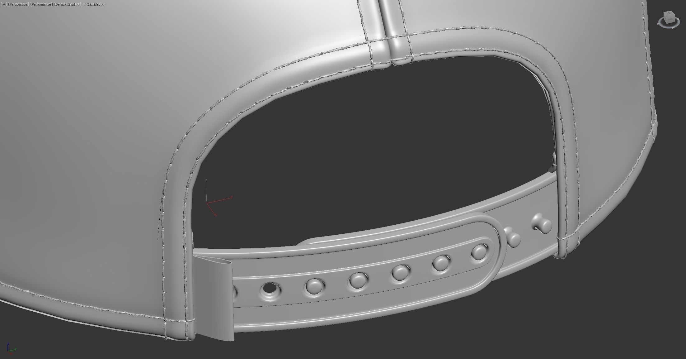 Yellow Snapback Cap  3D model_26