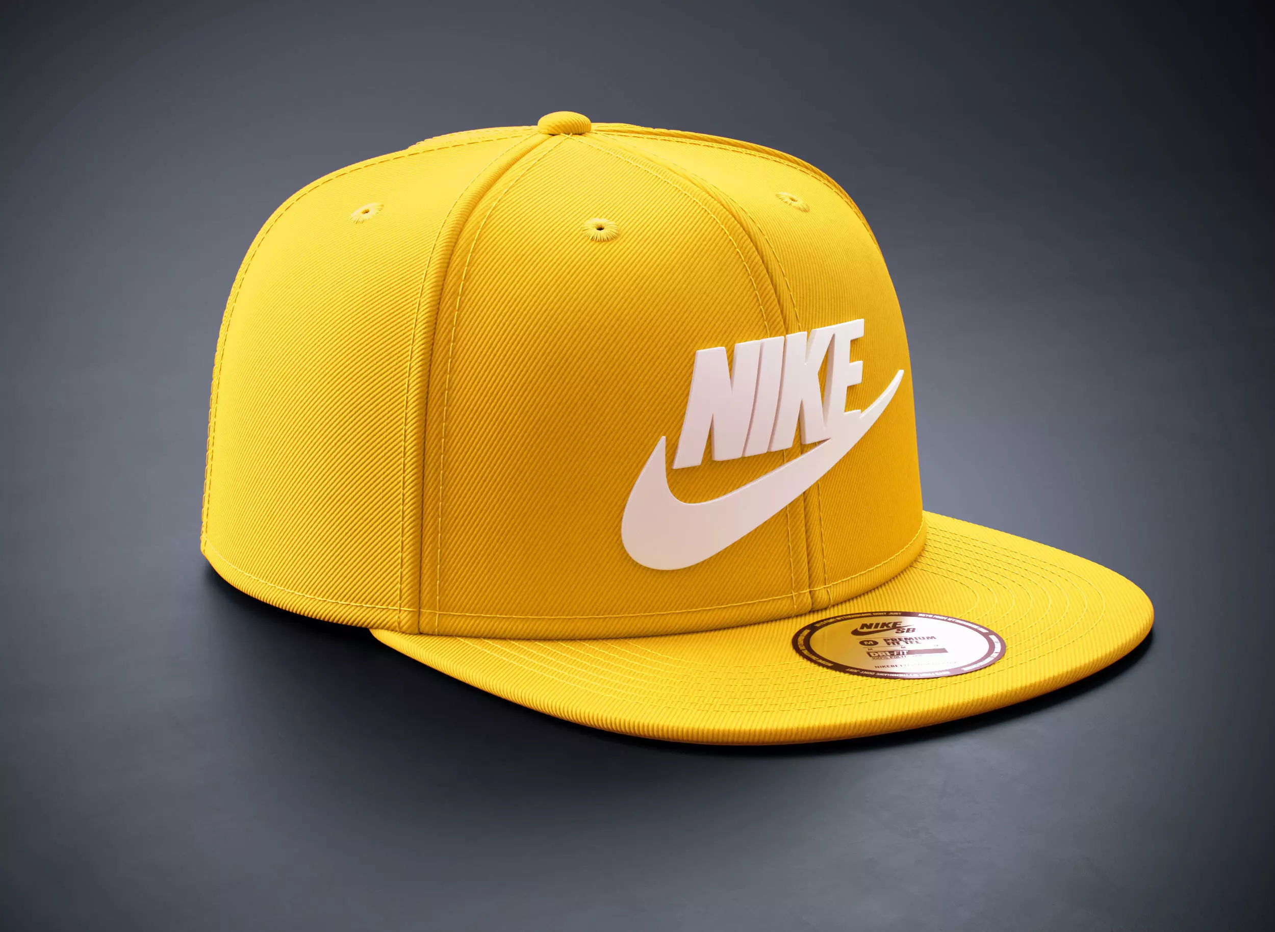 Yellow Snapback Cap  3D model_0