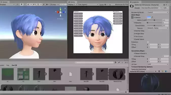 Hair 3D Model Unity Prefab Zepeto Item