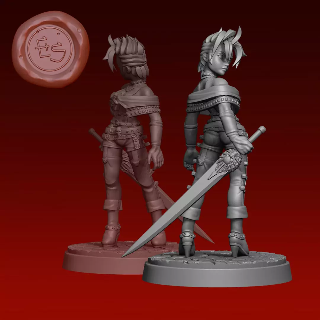 Paine Final Fantasy X-2 - 32mm Miniature 3D print model_0