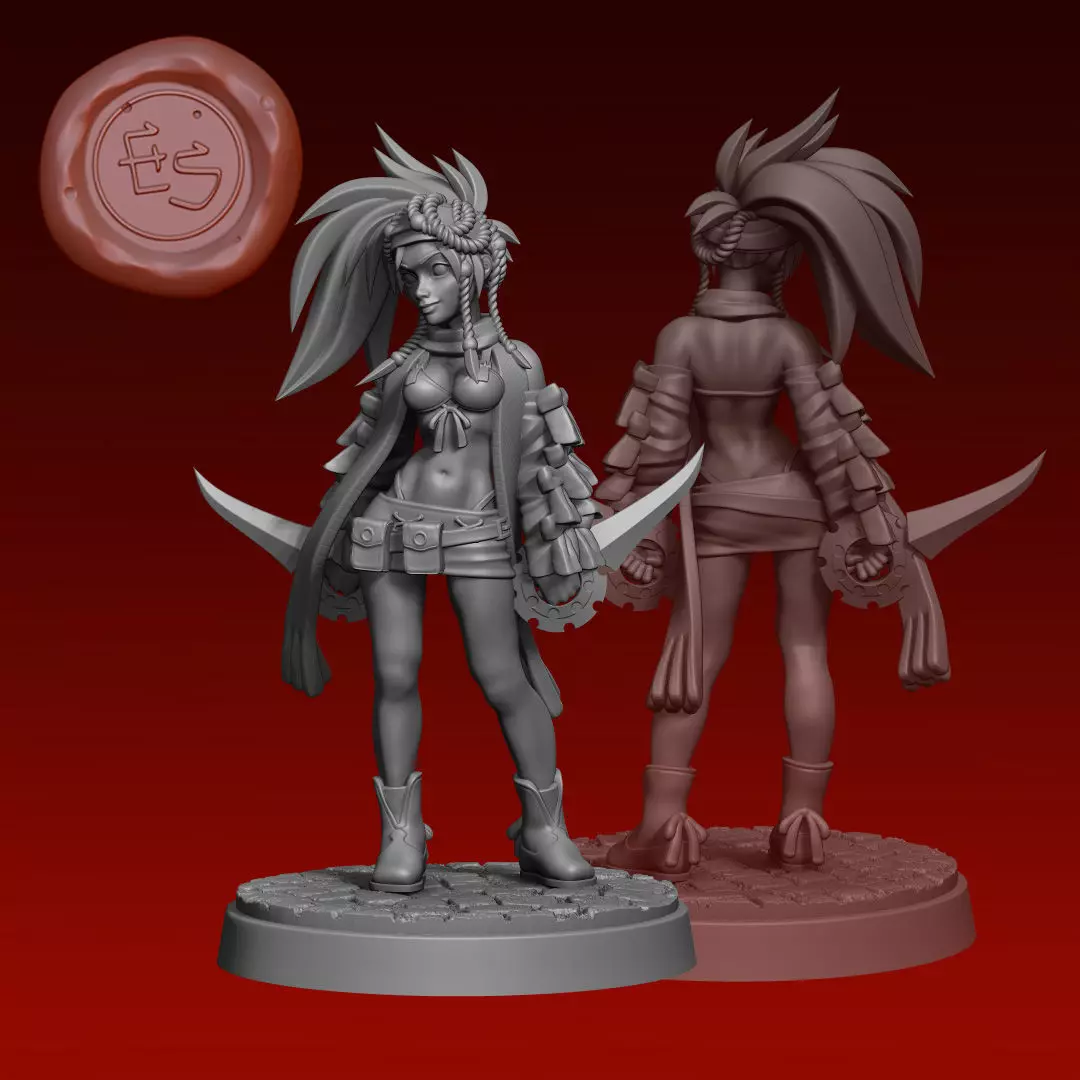 Rikku Final Fantasy X-2 - 32mm Miniature 3D print model_0