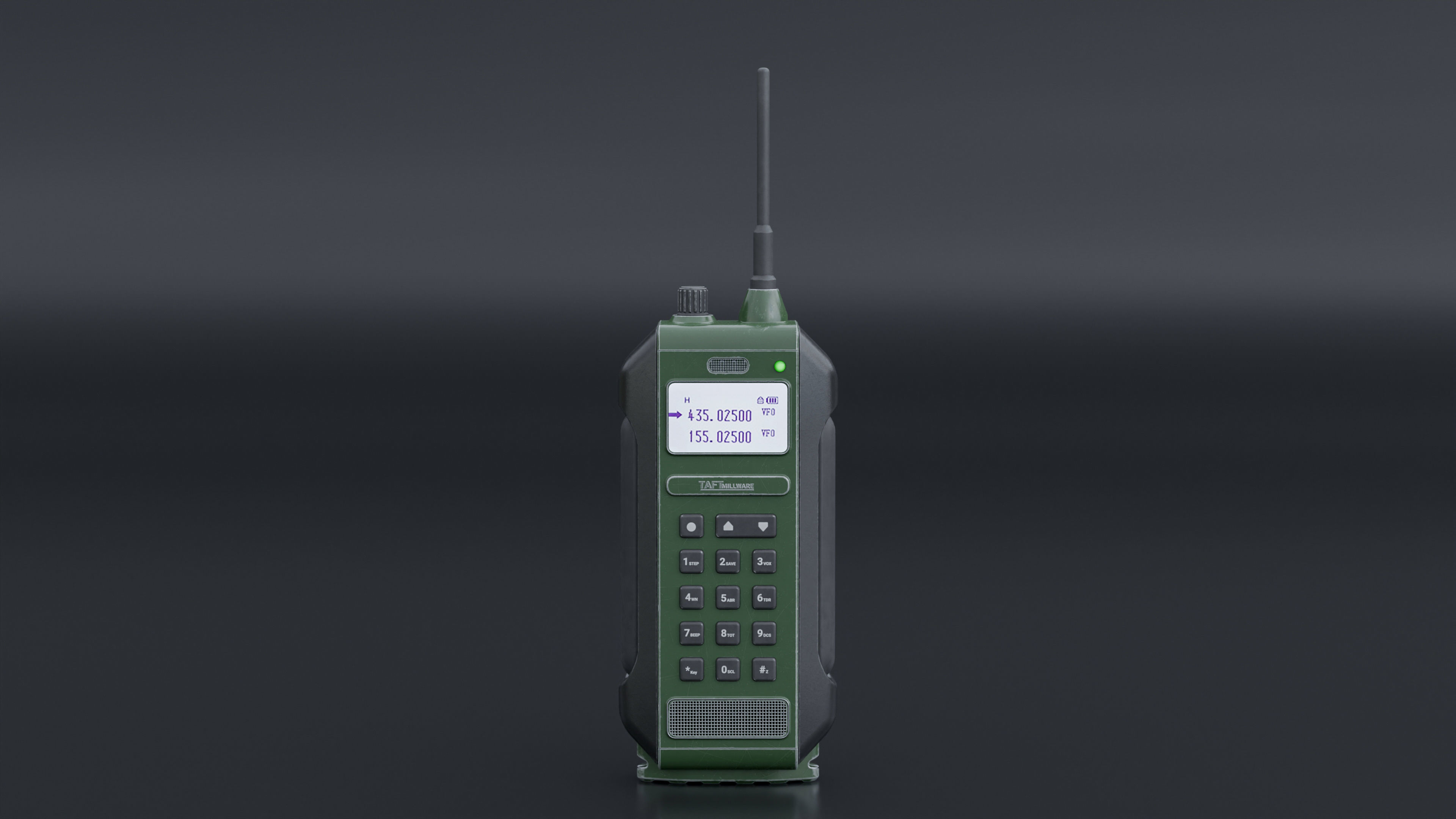 Millitary Dual Band Radio  Low-poly 3D model_2
