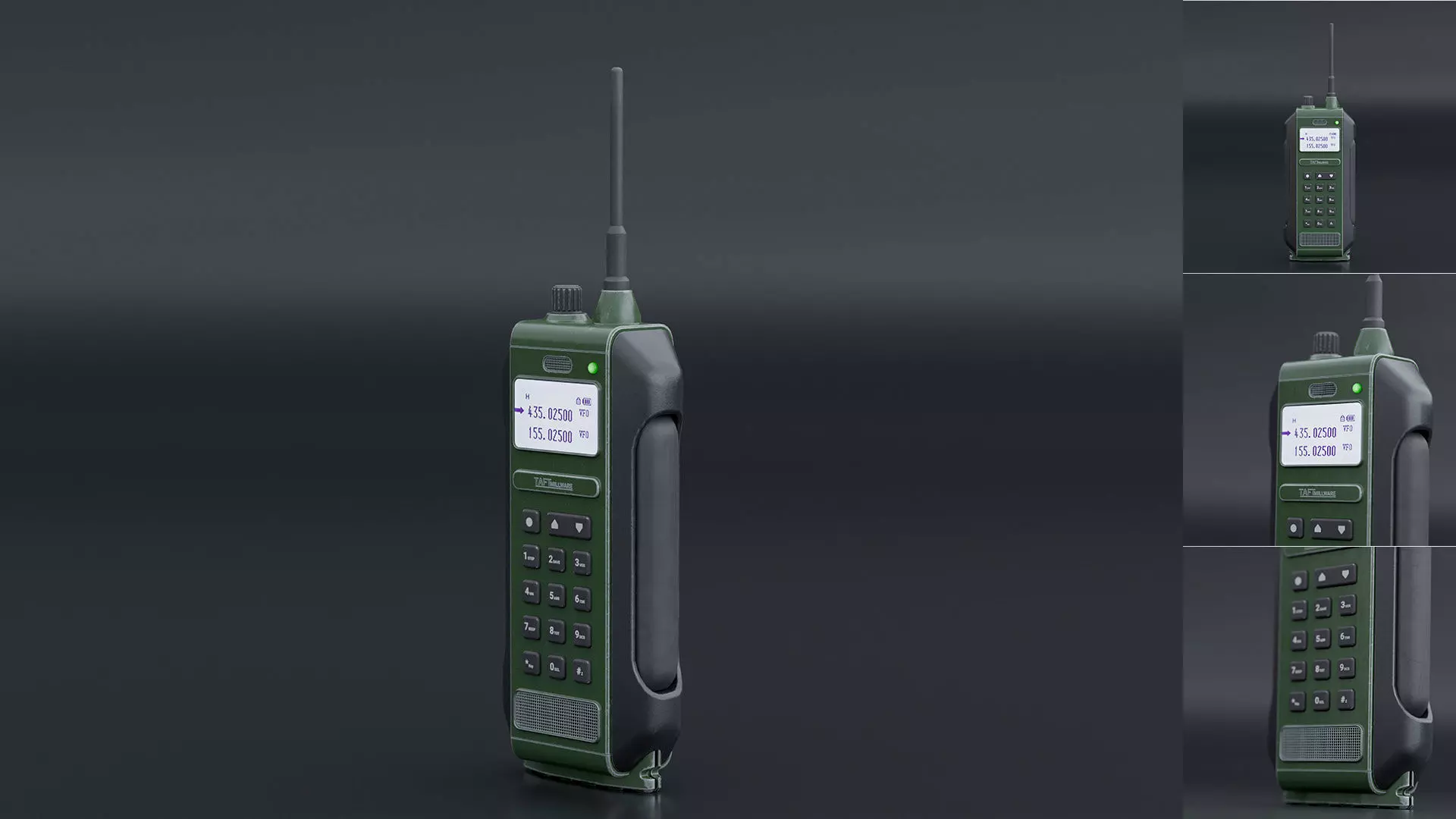 Millitary Dual Band Radio  Low-poly 3D model_0