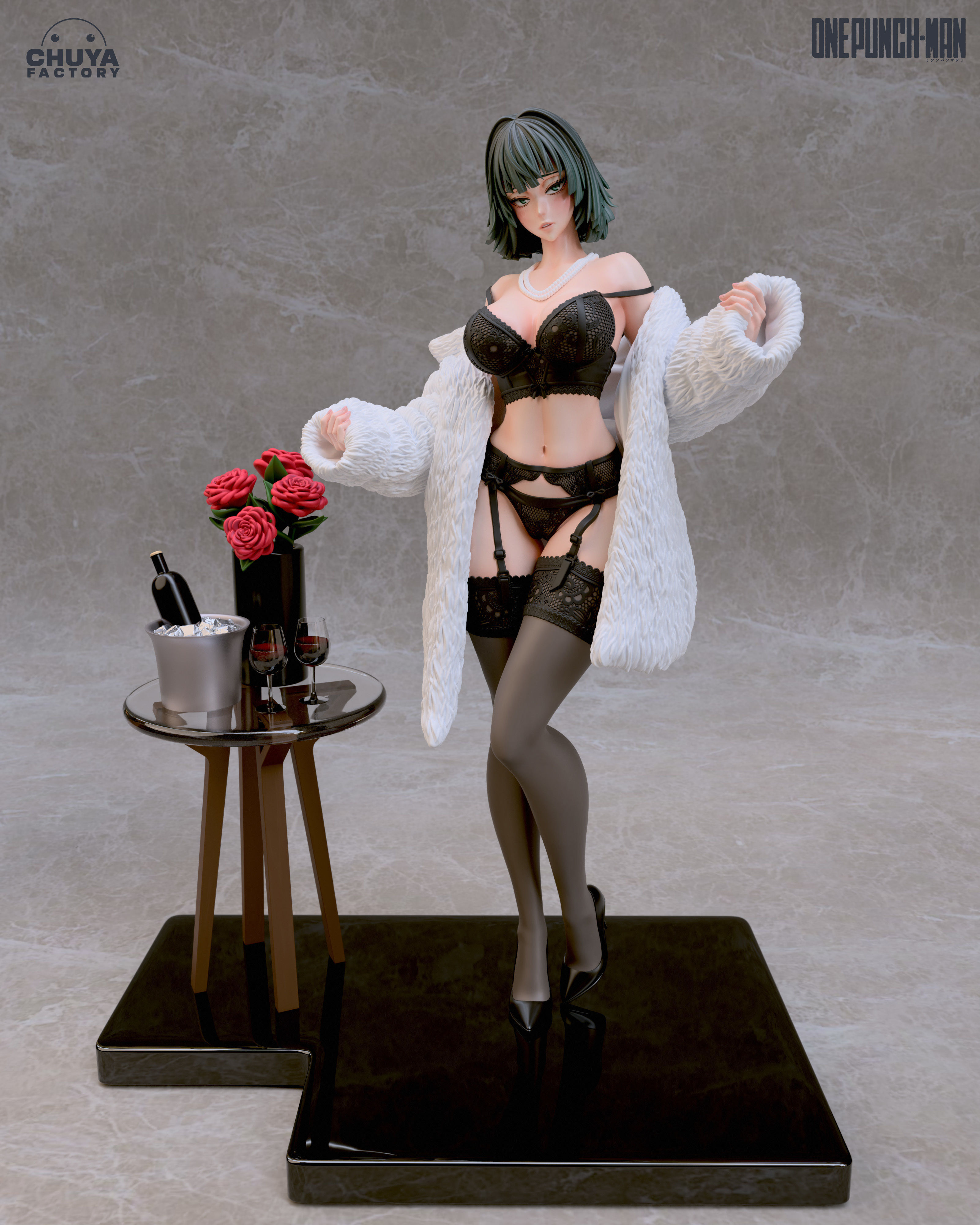 Fubuki anime figure posing on table 3D print model_6