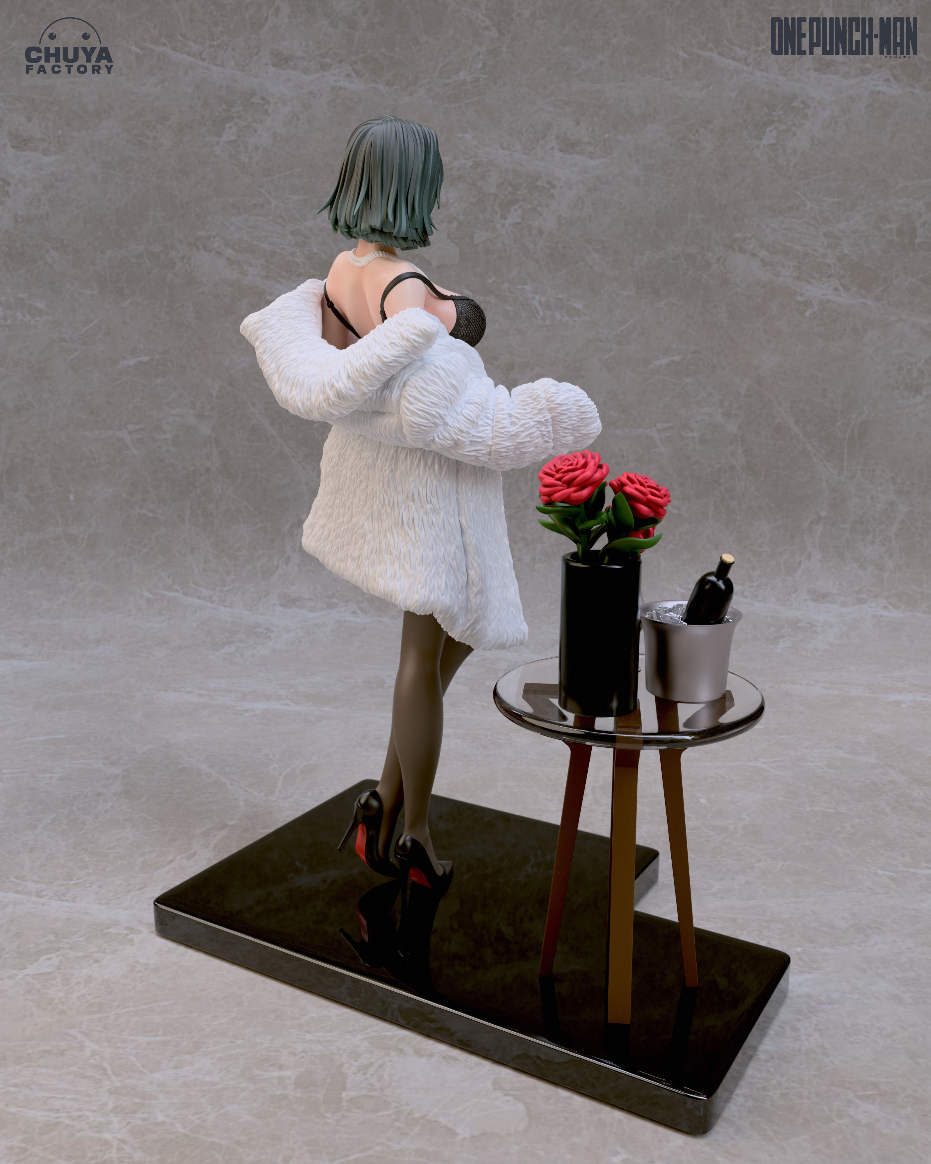 Fubuki anime figure posing on table 3D print model_3