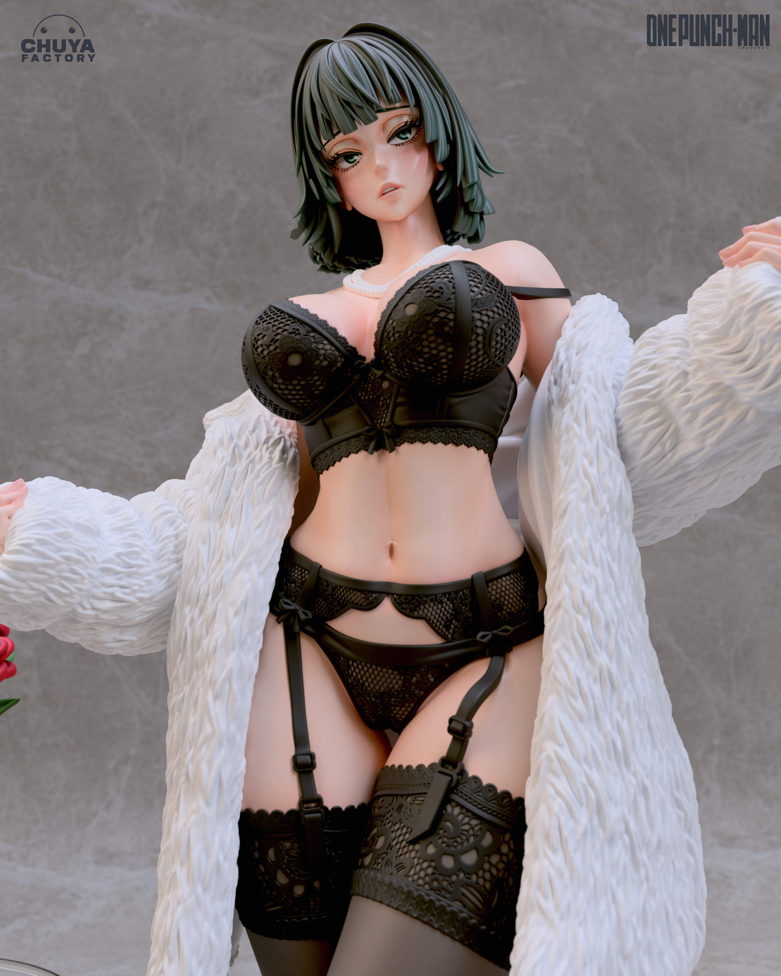 Fubuki anime figure posing on table 3D print model_7