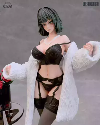 Fubuki anime figure posing on table 3D print model