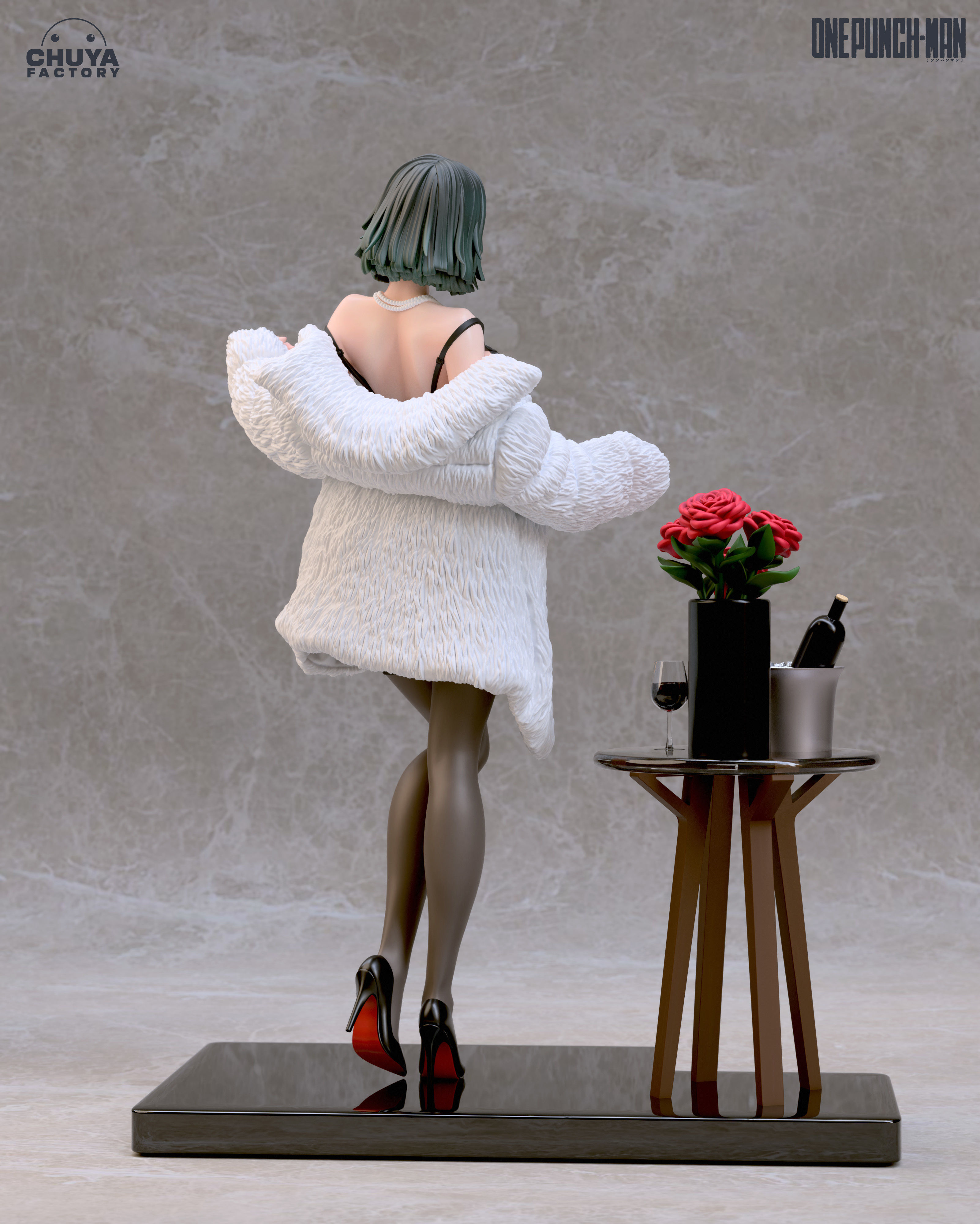 Fubuki anime figure posing on table 3D print model_10