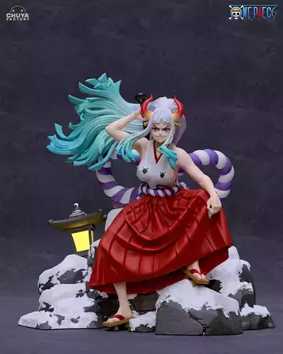 Yamato anime figure on rock 3D print model