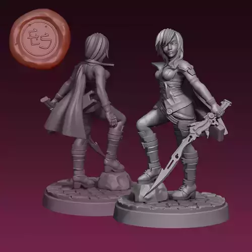 Lightning Final Fantasy XIII - 32mm Miniature 3D print model