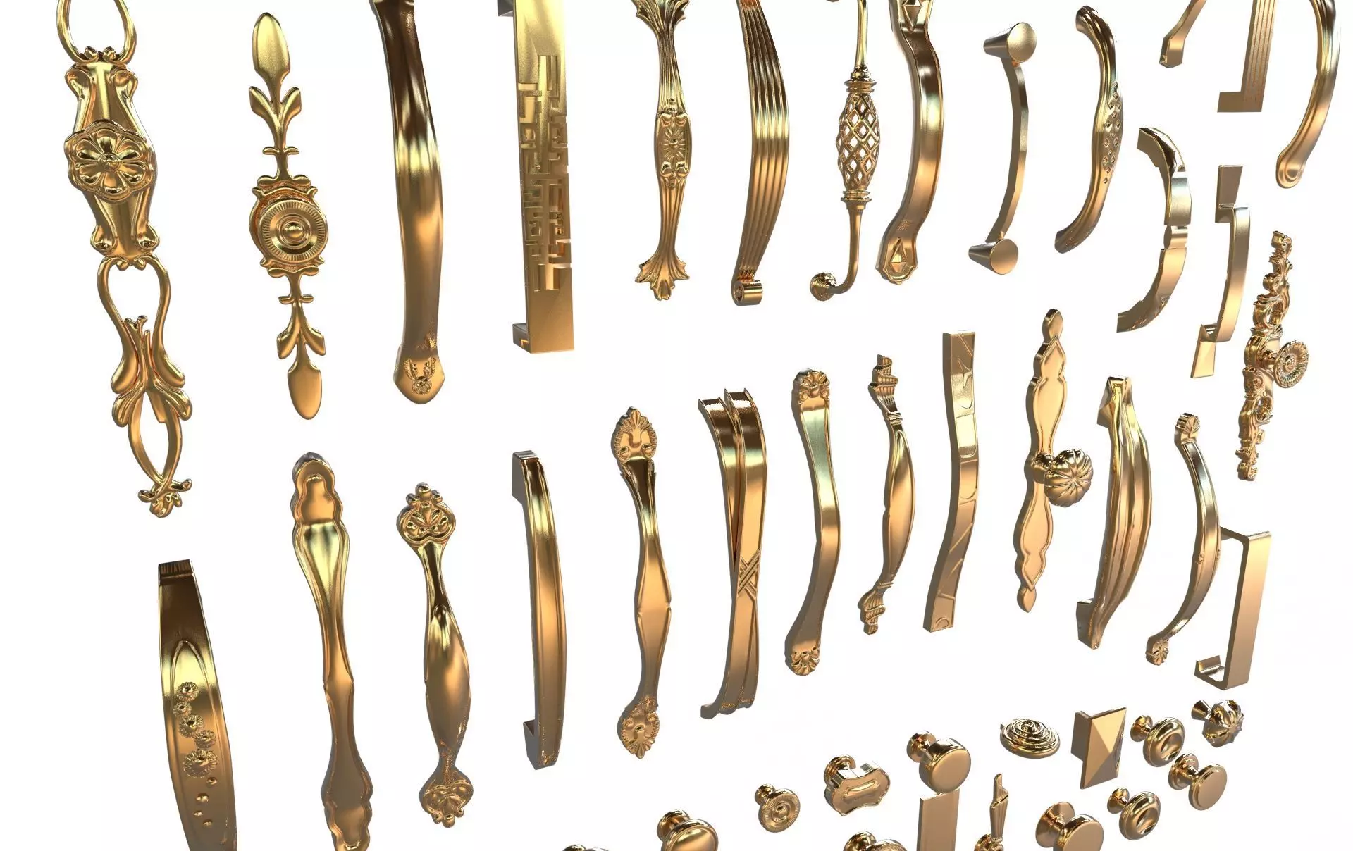 Classical Cabinet pull handle 3d model 3D model_0