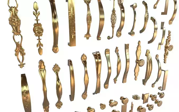 Classical Cabinet pull handle 3d model 3D model