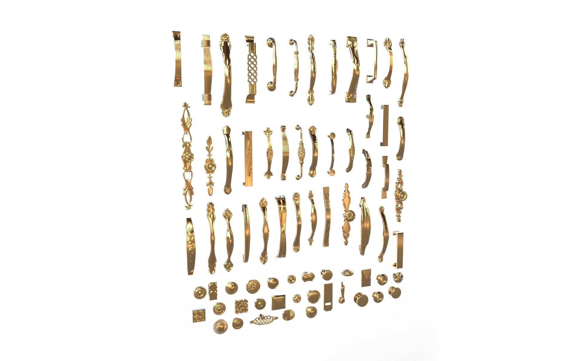 Classical Cabinet pull handle 3d model 3D model_1