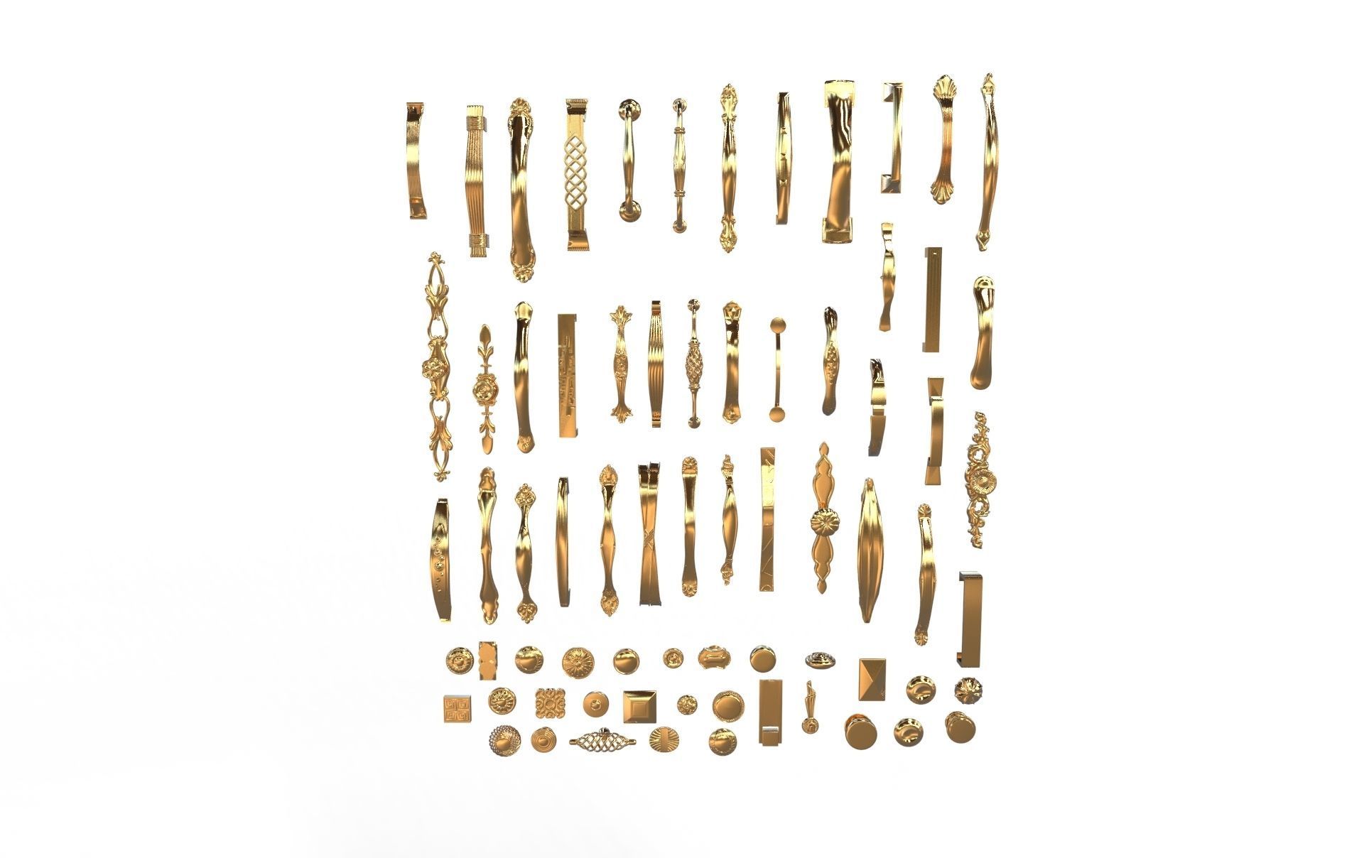 Classical Cabinet pull handle 3d model 3D model_2