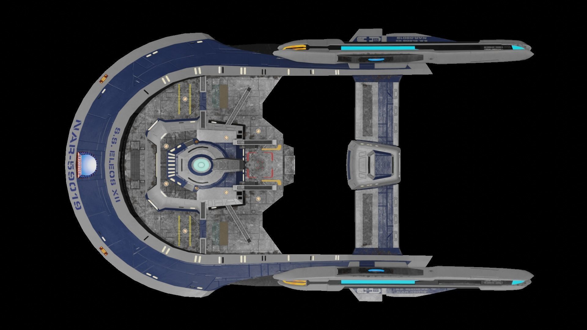 Star Trek SS Eleos XII Starship Low-poly 3D model_3
