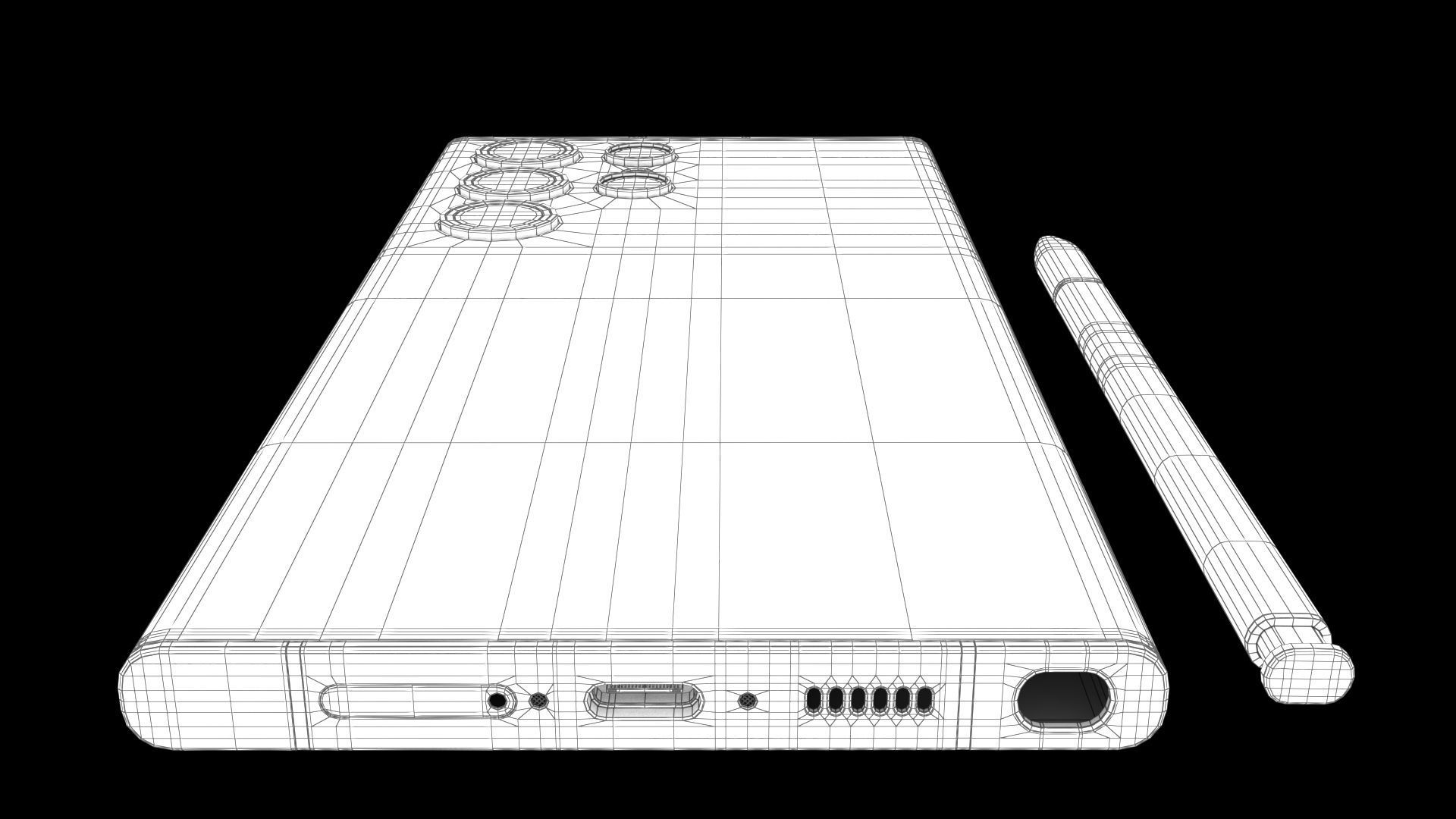 Samsung Galaxy S23 Ultra Graphite Low-poly 3D model_30