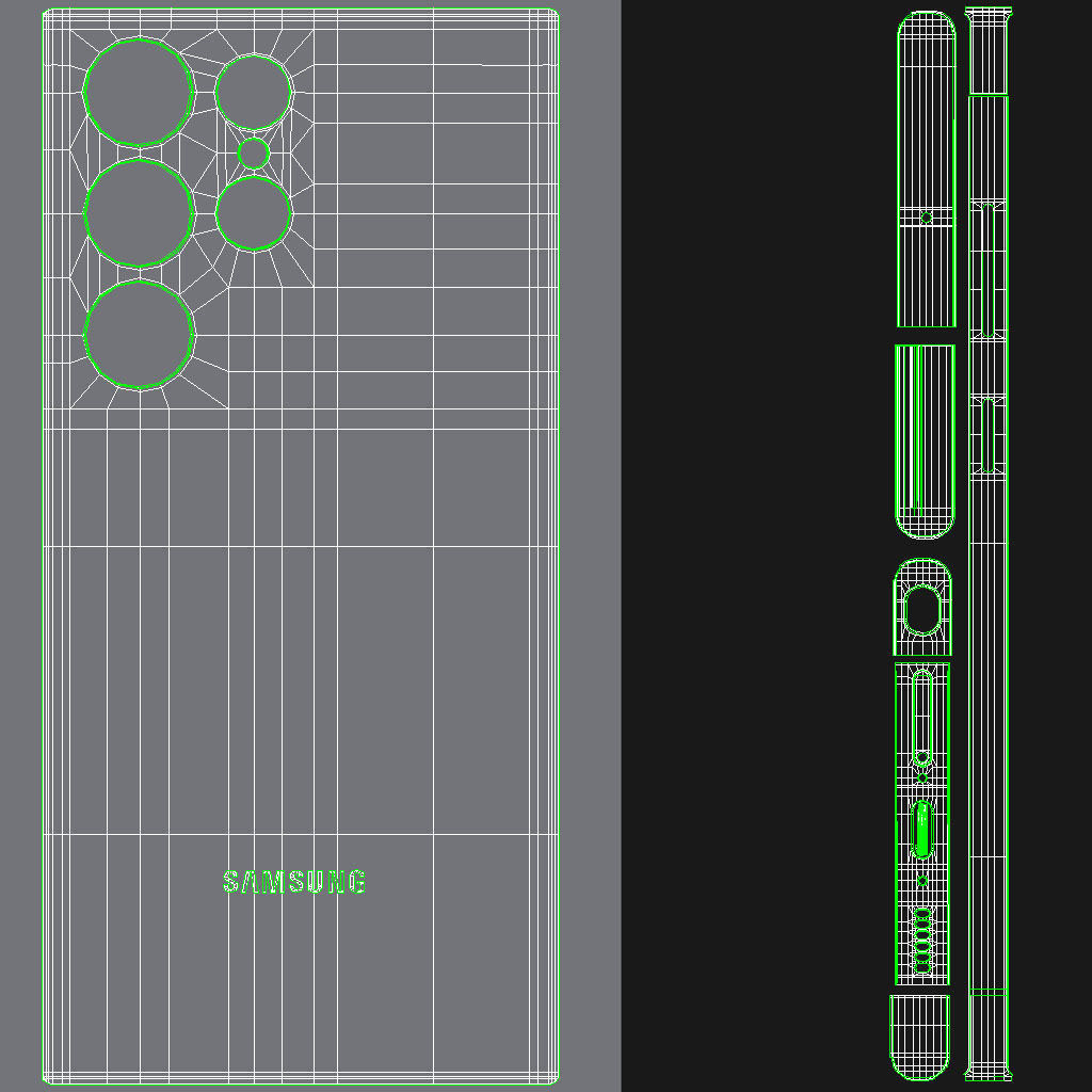 Samsung Galaxy S23 Ultra Graphite Low-poly 3D model_22