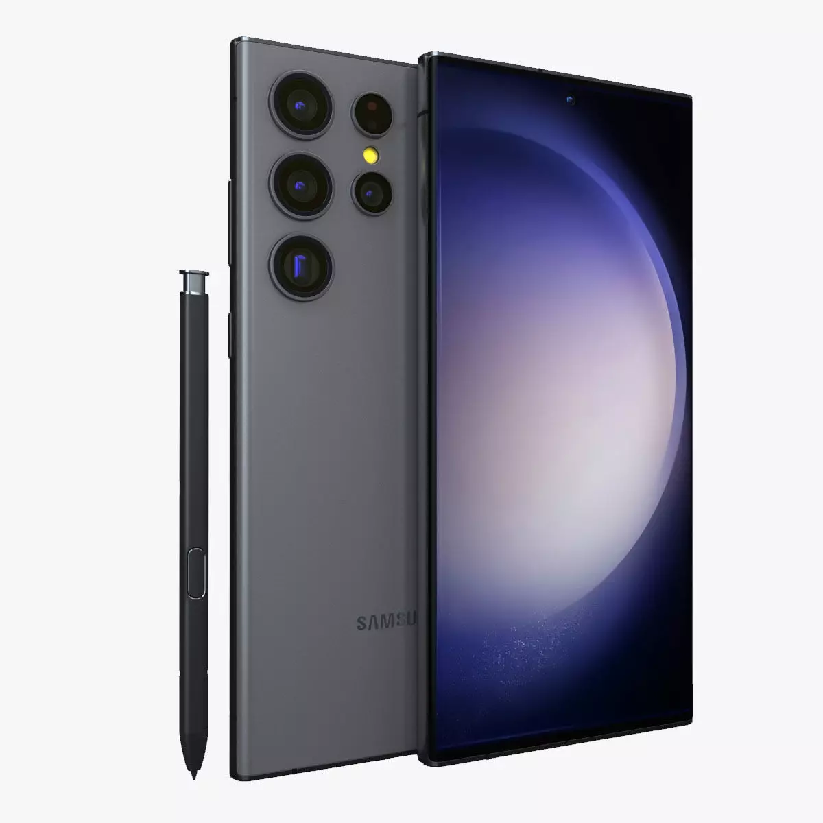 Samsung Galaxy S23 Ultra Graphite Low-poly 3D model_0