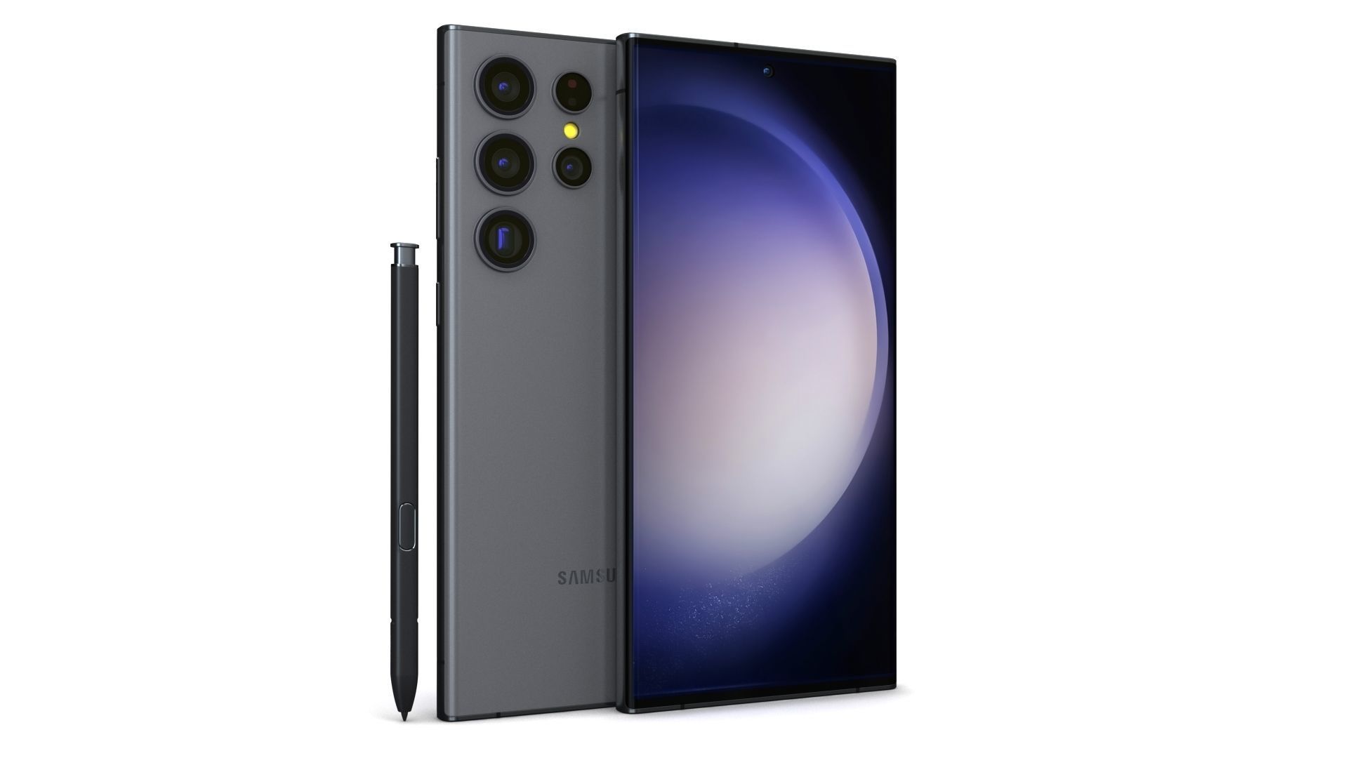 Samsung Galaxy S23 Ultra Graphite Low-poly 3D model_1