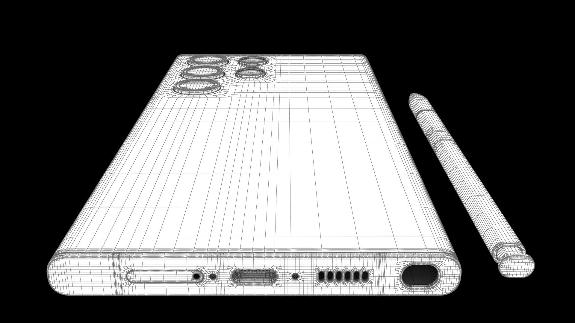 Samsung Galaxy S23 Ultra Graphite Low-poly 3D model_29