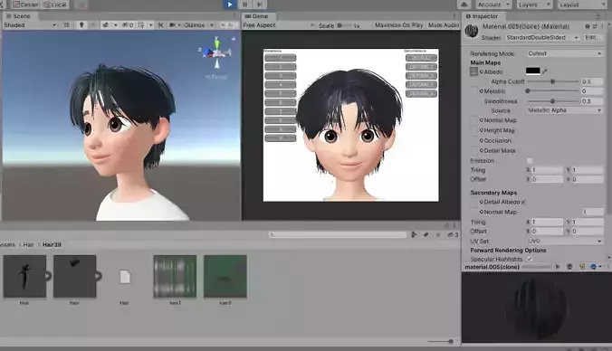 Hair 3D Model Zepeto Unity Prefab FBX 39