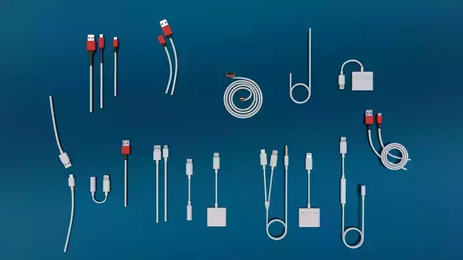 Phone charging cables  3D model