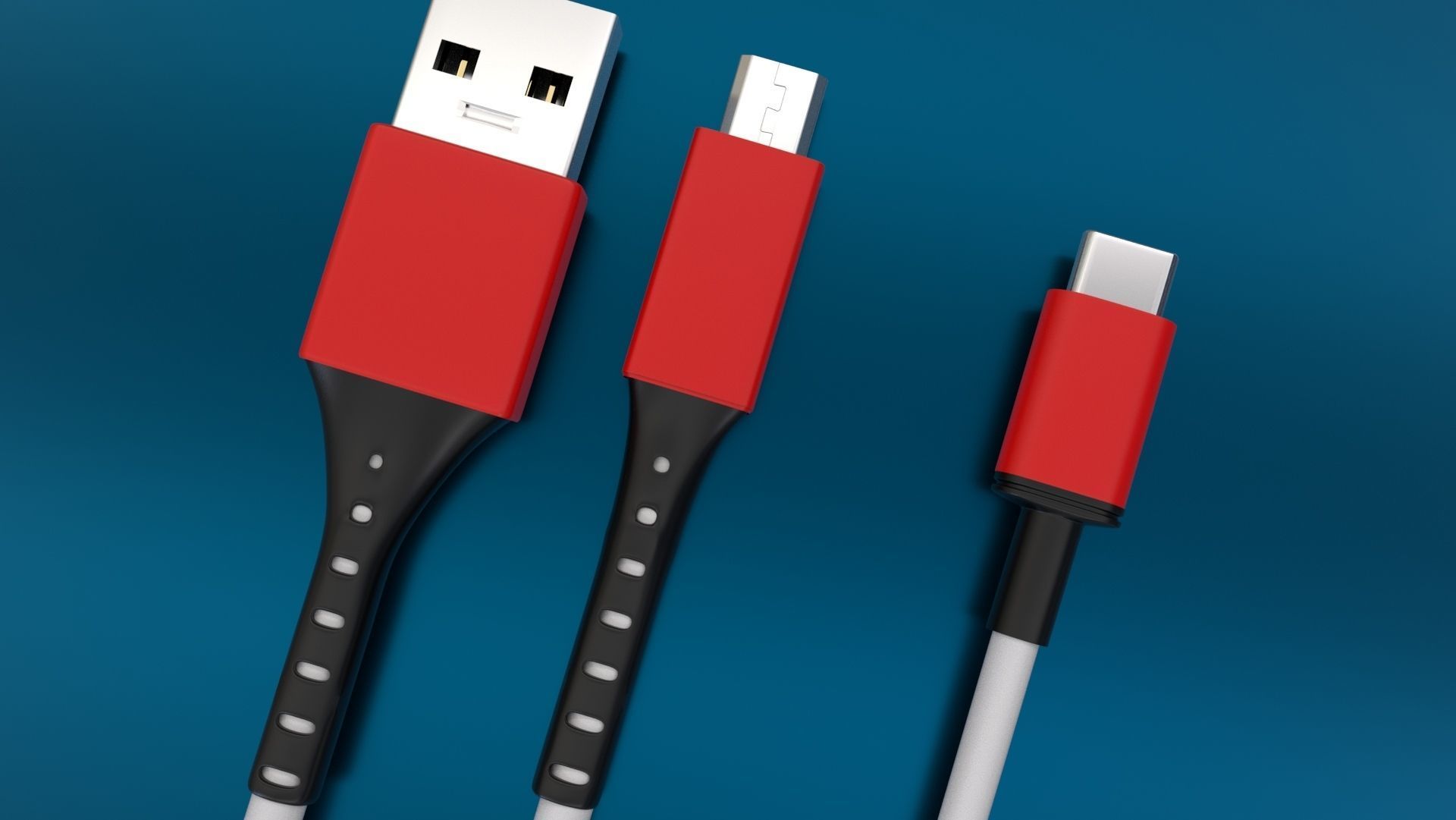 Phone charging cables 3D model CGTrader