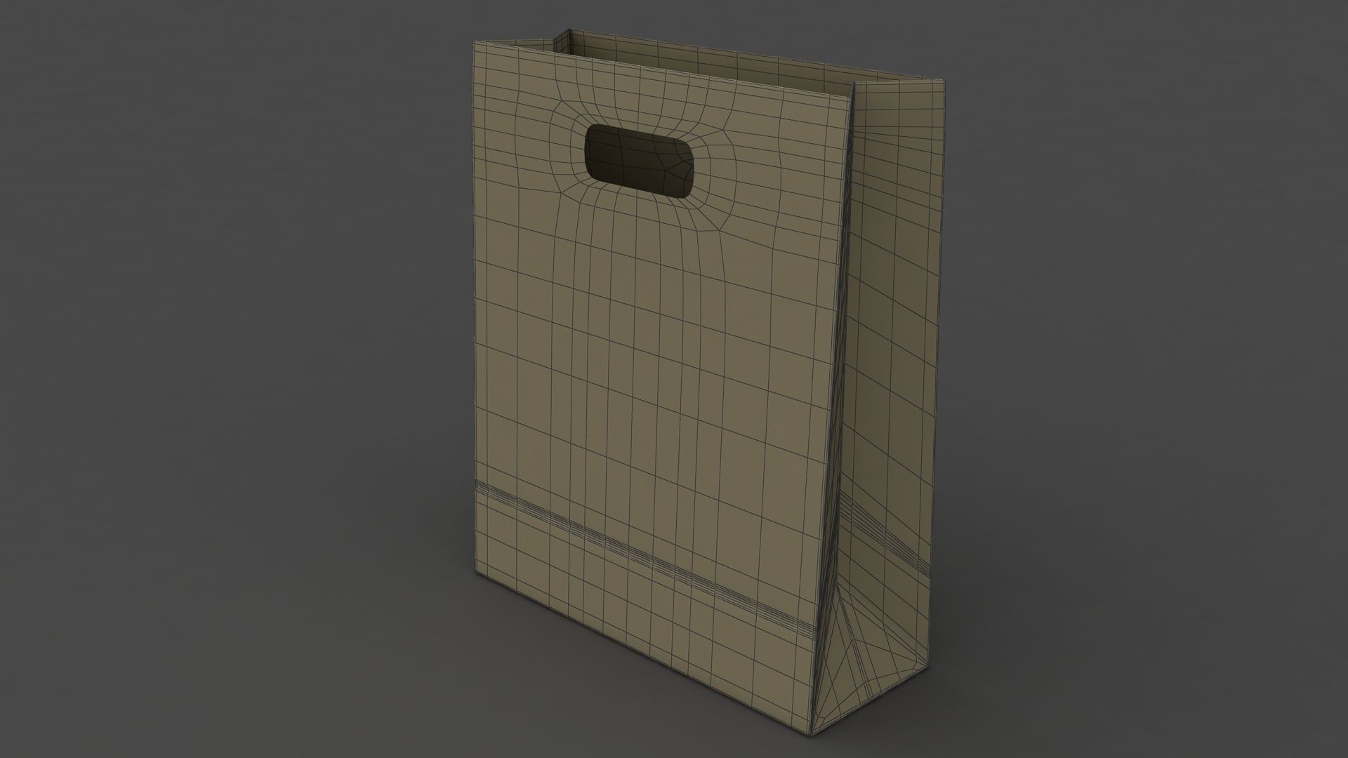 Paper Bag 3 Low-poly 3D model_5