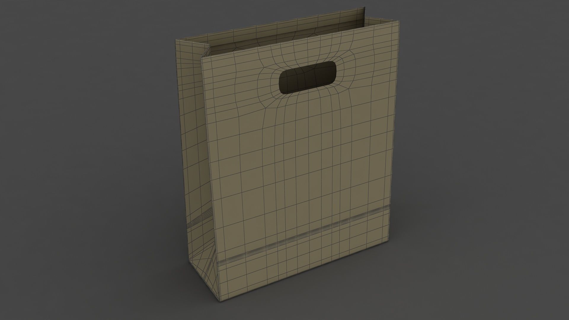 Paper Bag 3 Low-poly 3D model_6