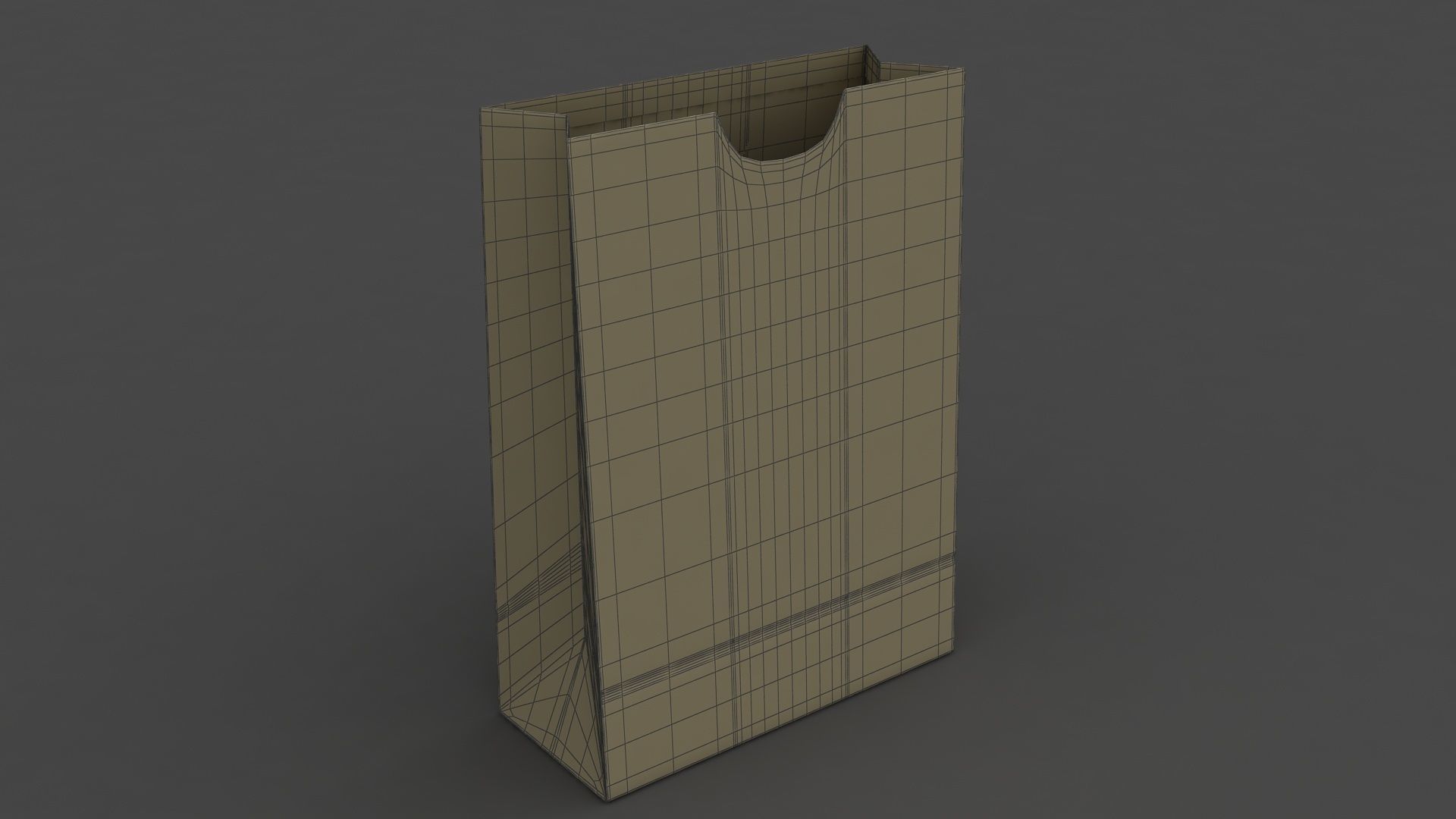 Paper Bag 4 Low-poly 3D model_6