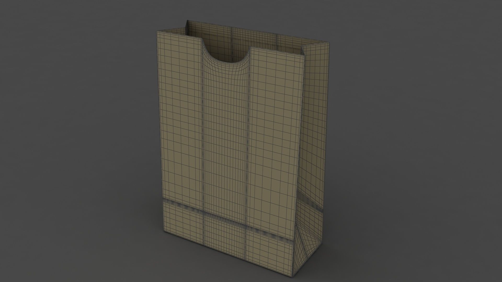 Paper Bag 4 Low-poly 3D model_5