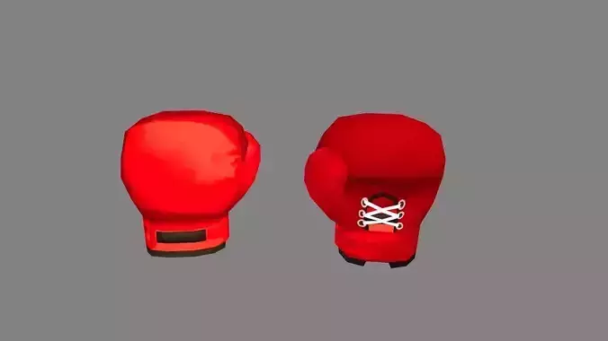 Cartoon red boxing glove Low-poly 3D model