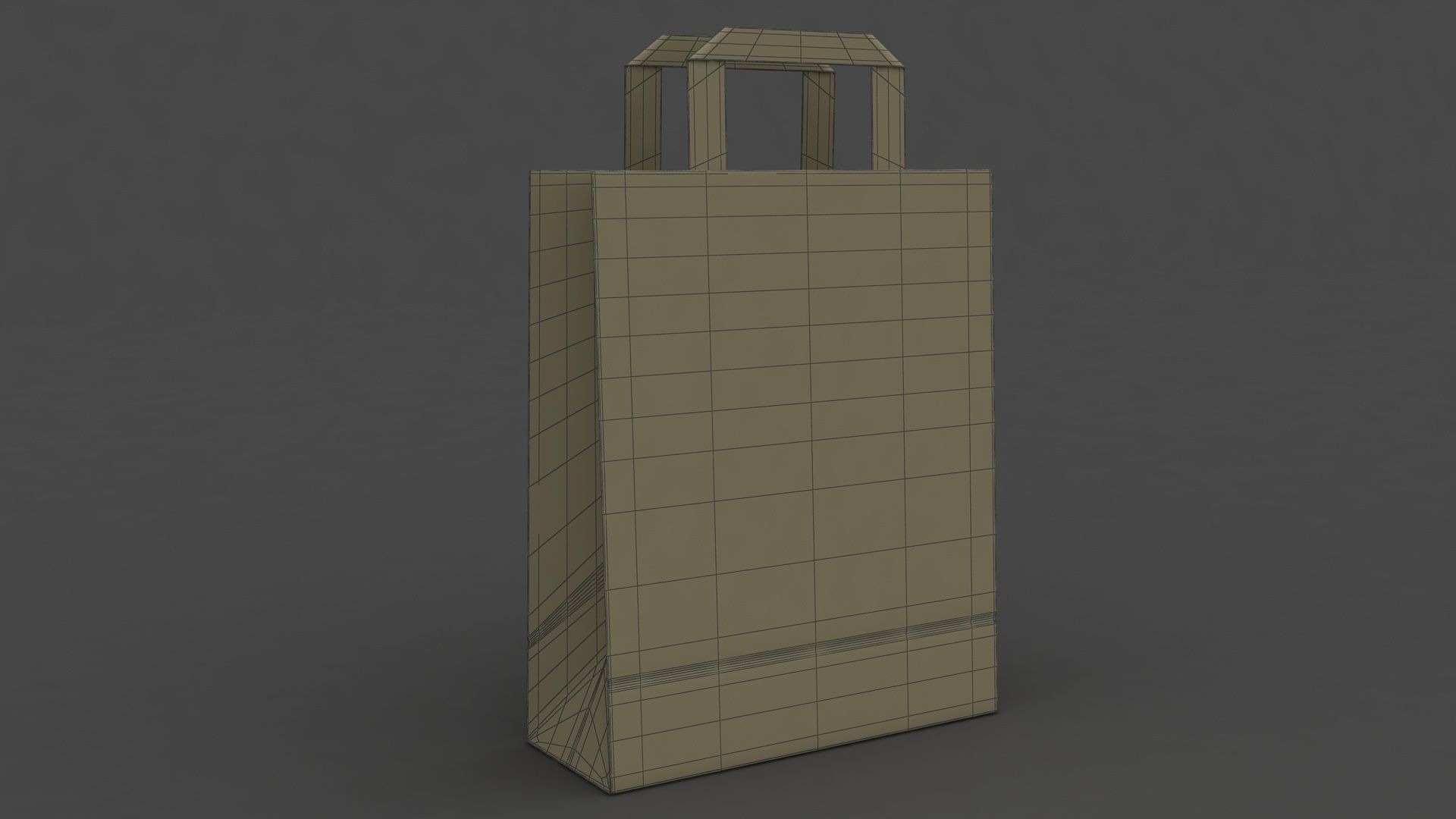 Paper Bag 5 Low-poly 3D model_6