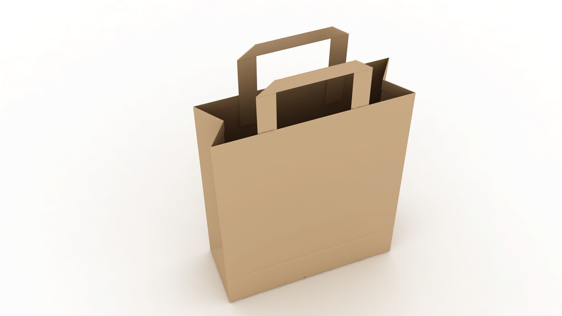 Paper Bag 5 Low-poly 3D model_2