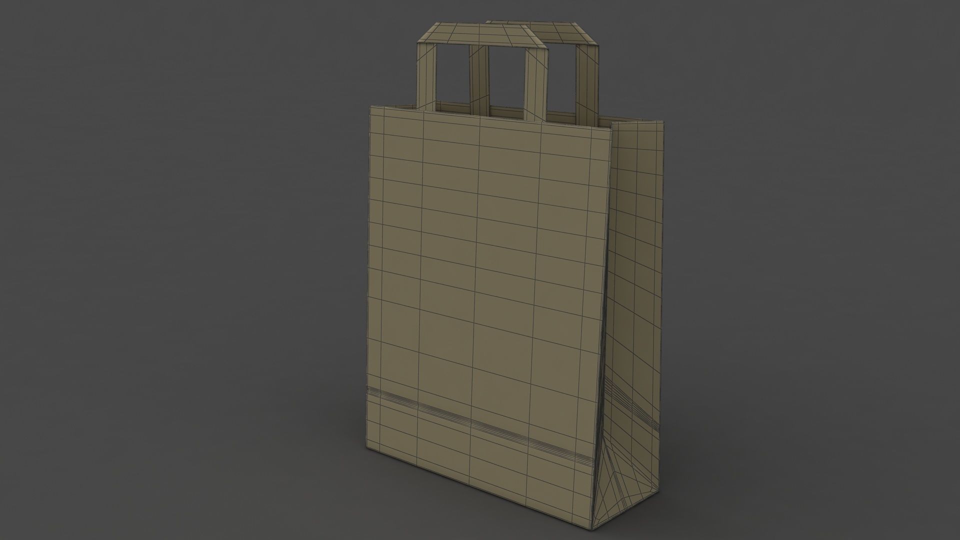 Paper Bag 5 Low-poly 3D model_5