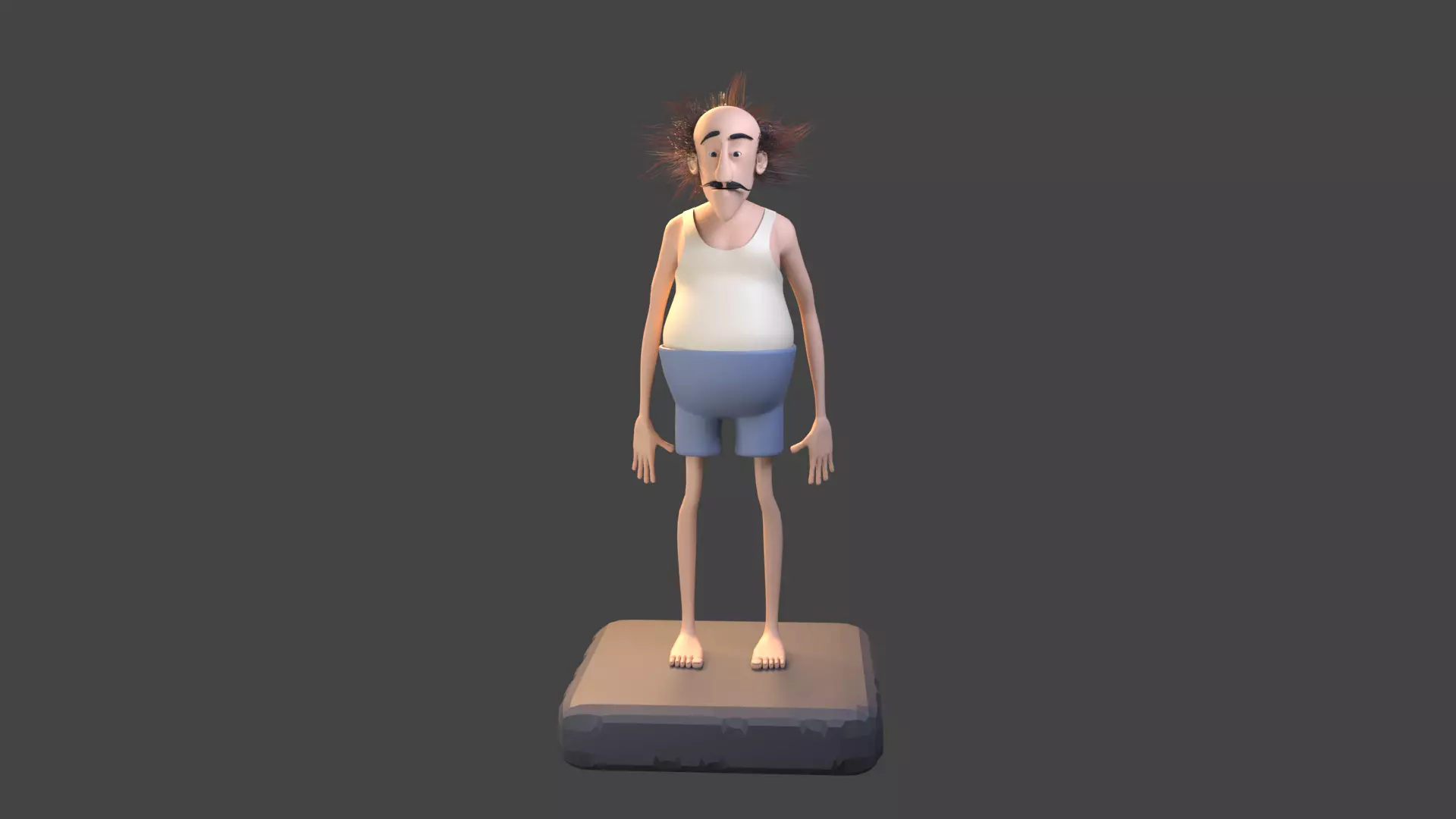 old man Low-poly 3D model_0
