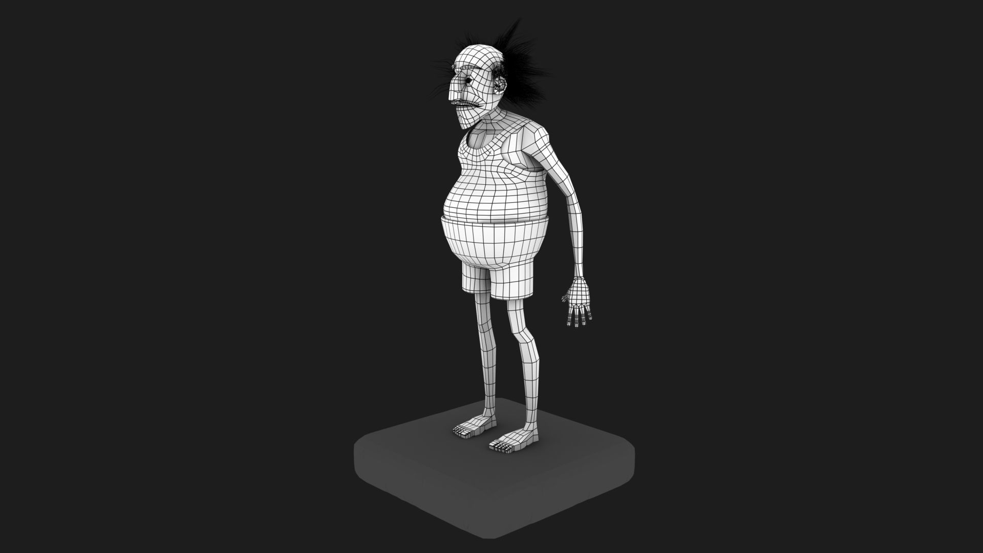 old man Low-poly 3D model_8