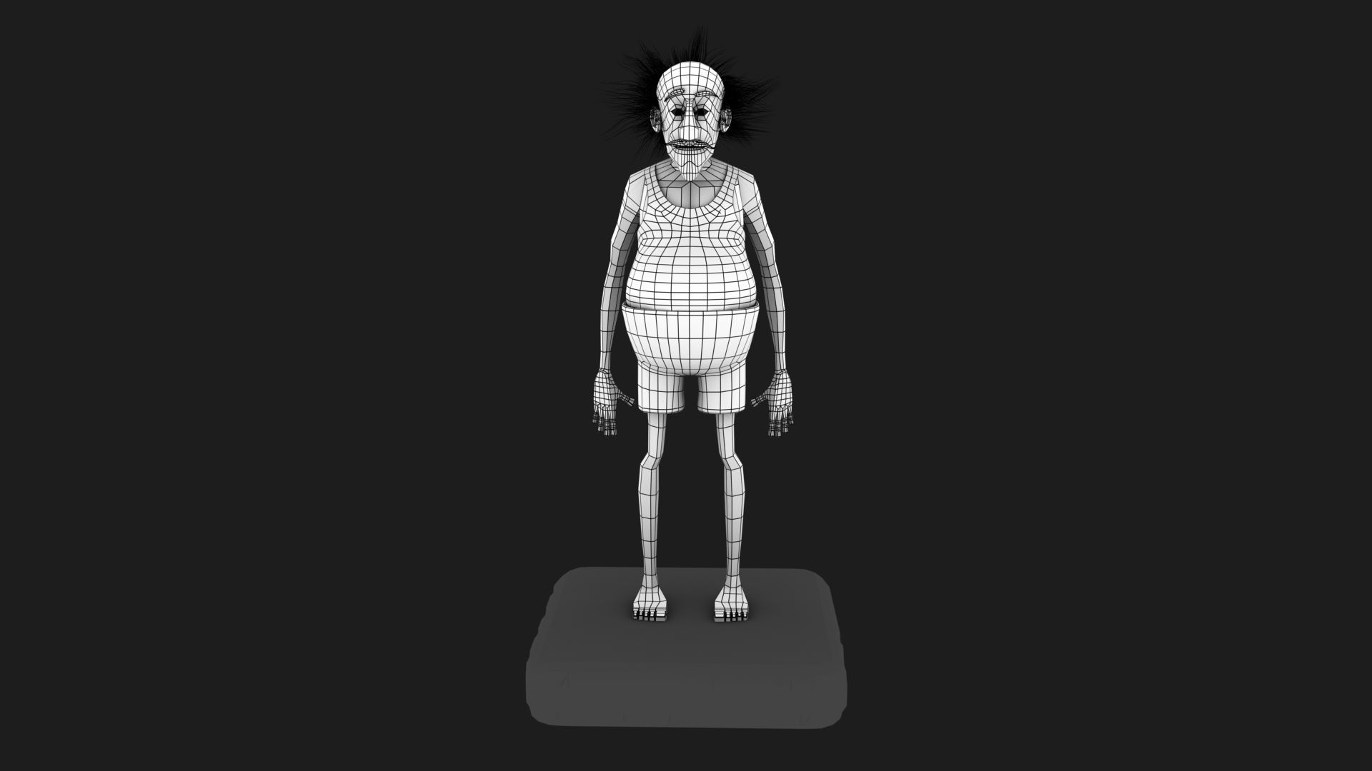 old man Low-poly 3D model_7